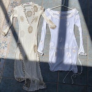 Sheer Cream and White Dresses